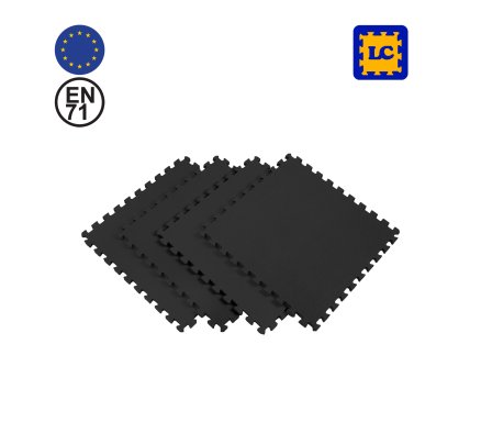 Black LC Pack of 4 Mats Puzzle 62cmX62cmX14mm Malta | Puzzle Mats Malta | Sports Malta | Fitness Malta | Training Malta | Weightlifting Malta | Wellbeing Malta | Tip Top Sports Malta | Tip Top Malta