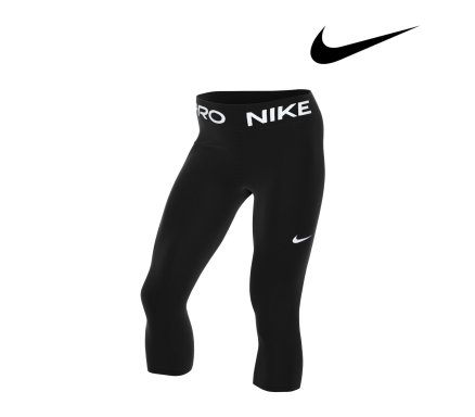 Nike Pro 365 Women's Black/White Mid-Rise Crop Leggings (CZ9803-013) Sizes  S & M 