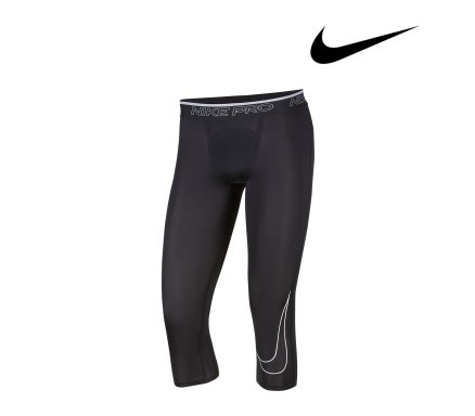 Nike Pro Dri FIT Mens 3/4 Tights Size 2XL Compression Black White DD1919 010