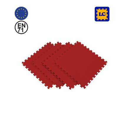 Red LC Pack of 4 Mats Puzzle 62cmX62cmX14mm  Malta | Puzzle Mats Malta | Sports Malta | Fitness Malta | Training Malta | Weightlifting Malta | Wellbeing Malta | Tip Top Sports Malta | Tip Top Malta